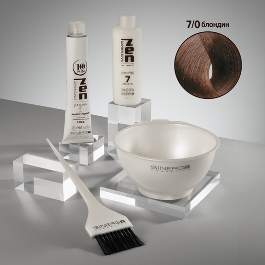 Фарба ZEN Sinergy 10min відтінок №7/0 з набором для фарбування вдома