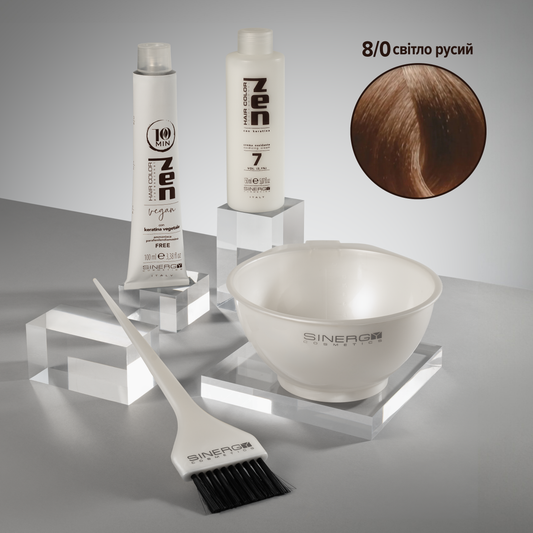 Фарба ZEN Sinergy 10min відтінок №8/0 з набором для фарбування вдома