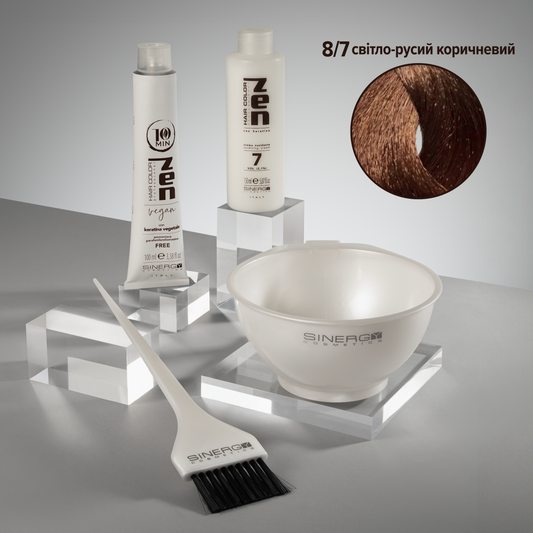 Фарба ZEN Sinergy 10min відтінок №8/7 з набором для фарбування вдома