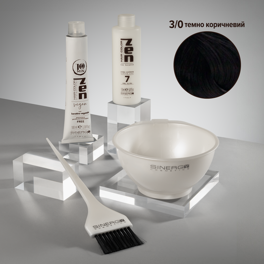 Фарба ZEN Sinergy 10min відтінок №3/0 з набором для фарбування вдома
