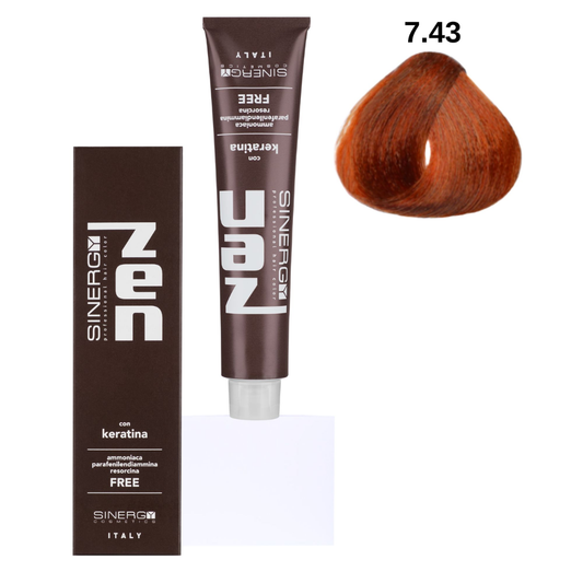 Безаміачна крем-фарба для волосся Sinergy №7/43 Мідний золотистий русий 100 мл